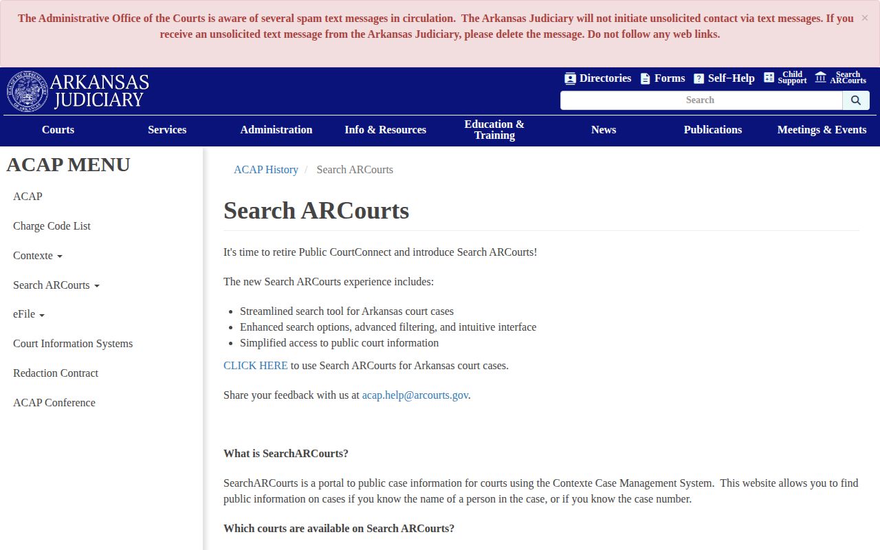 Search ARCourts source for following Brinkley arrest court records